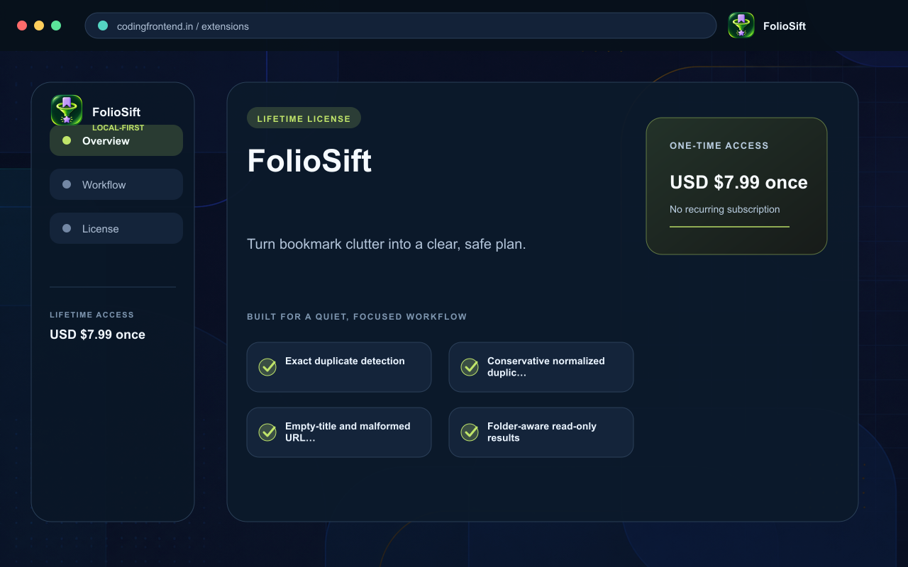 FolioSift — Bookmark Cleaner screenshot 1