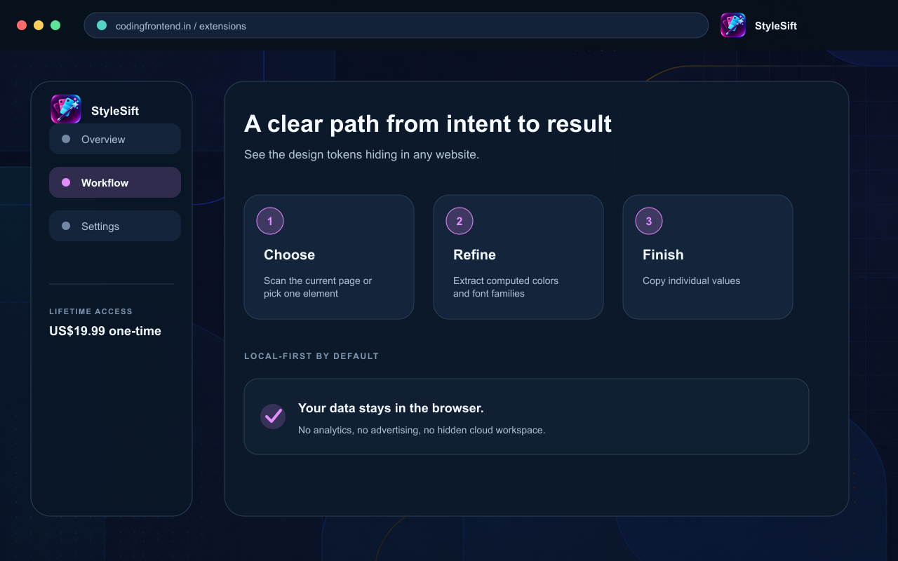 StyleSift — Design Token Extractor screenshot 2